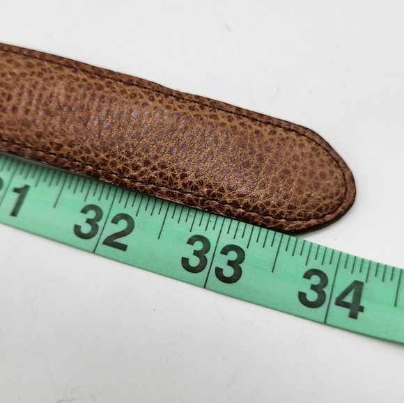 The Ritz Genuine Leather Brown Pebble Women's Small Belt Goldtone Buckle. - Picture 8 of 8